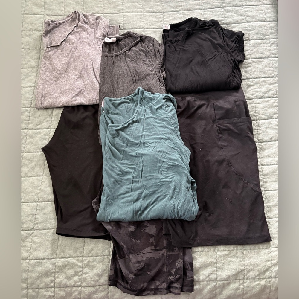 BUNDLE! 8 ITEMS! Plus Size Neutral Maternity Comfort Bundle (sizes L-2XL)